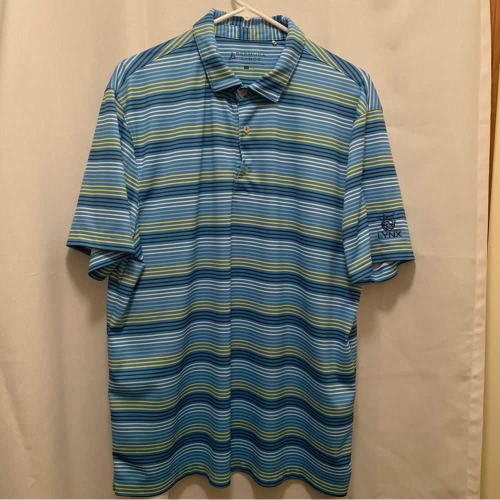 Men's Blue Striped Polo Shirt
